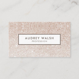 Tarjeta De Visita purpurina rosa y blanco de champán de diseño