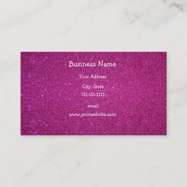 Tarjeta De Visita Purpurina rosado (Anverso)