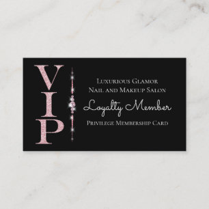 Tarjeta De Visita Purpurina rosado de diamantes glamorosos negros Le