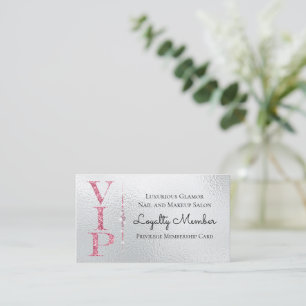 Tarjeta De Visita Purpurina rosado de diamantes glamorosos plateados