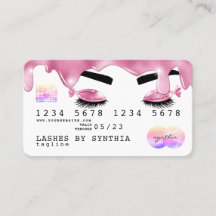 Purpurina rosado gotea pestañas en holograma de ta