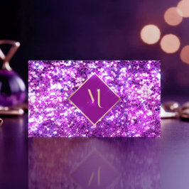 Tarjeta De Visita Purpurina Rosado Real con estilo