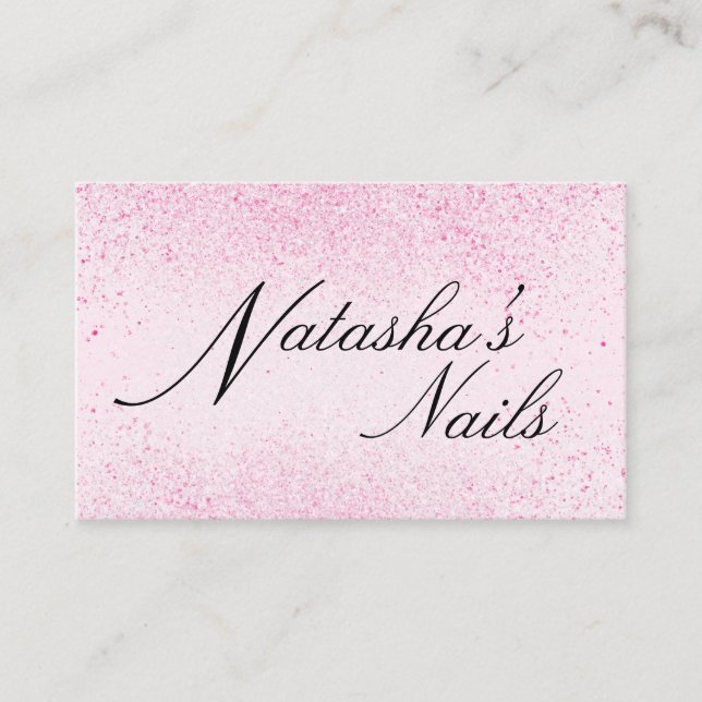 Tarjeta De Visita Purpurina rosado Shimmery Dust (Anverso)