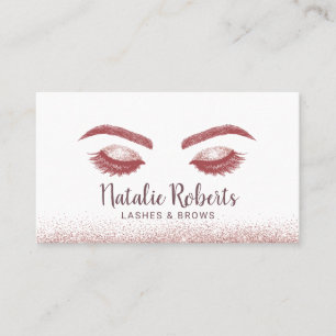 Tarjeta De Visita Purpurina subió del oro del artista de maquillaje