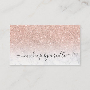 Tarjeta De Visita Purpurina subió mármol moderno del oro de la