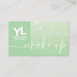 Tarjeta De Visita Purpurina Verde azulado Green Glam Bling Template 