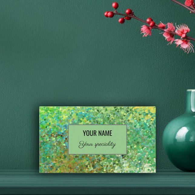 Tarjeta De Visita Purpurina verde elegante (Elegant green glitter business card)