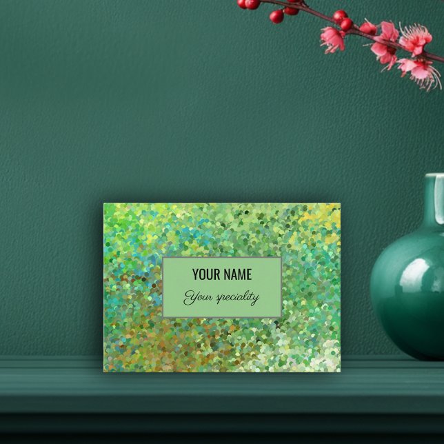 Tarjeta De Visita Purpurina verde elegante (Elegant green glitter business card)