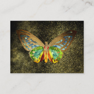 Tarjeta De Visita ** Purpurina Watercolor Gold Butterfly Gold