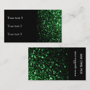 Tarjeta De Visita Purpurinas brillantes de color verde oscuro y bril
