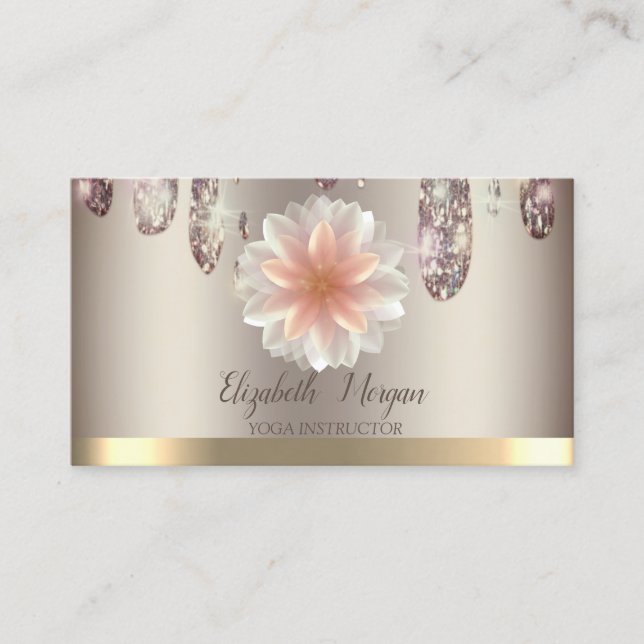 Tarjeta De Visita Purpurinas profesionales, Lotus (Anverso)