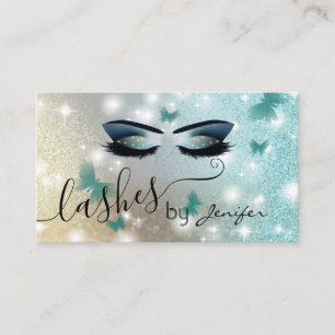 Tarjeta De Visita Purpurinoso de lujo gorjeo mariposa azota maquilla