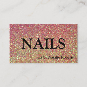 Tarjeta De Visita Purpurinoso de oro rosa de lujo Nail