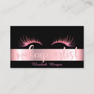 Tarjeta De Visita Purpurinoso moderno, azotes, artista de maquillaje