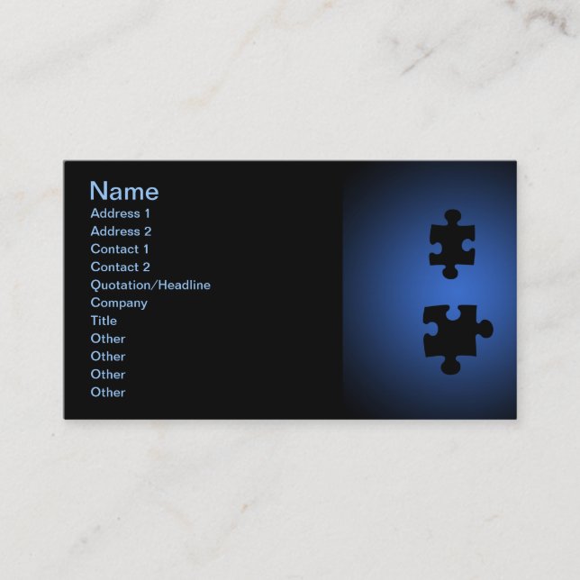 Tarjeta De Visita Puzzle649 PIEZAS DE PUZZLE BLACKS BLUES MURO DIGIT (Anverso)