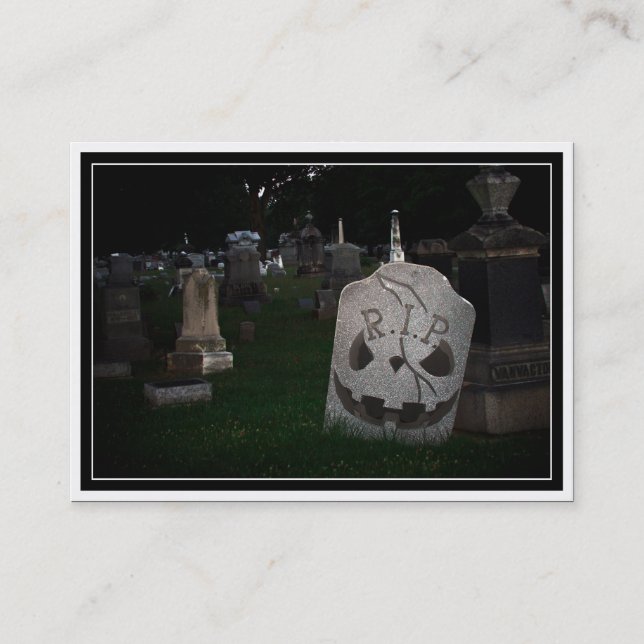 Tarjeta De Visita QEPD Cemetery Tombstone (Anverso)