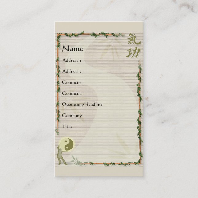 Tarjeta De Visita QiGong (Anverso)