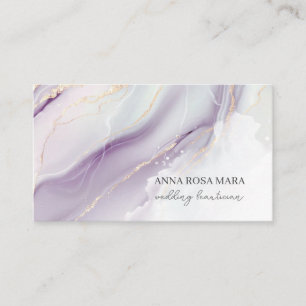 Tarjeta De Visita *~* QR Agate Lavender Purpurina de oro blanco AP66