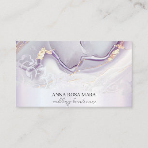 Tarjeta De Visita *~* QR Agate Lavender White Gold Ornate AP66 Luxe