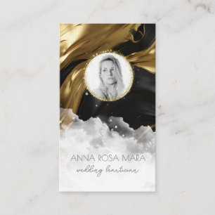 Tarjeta De Visita *~* QR Agate Marble FOTO LOGO NEGRO AP66 Gold