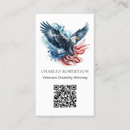 Tarjeta De Visita *~* QR - Águila calva de bandera estadounidense AP