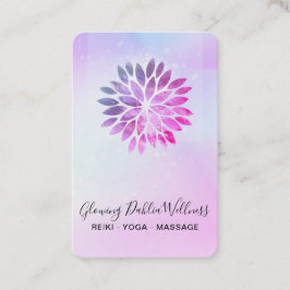 Tarjeta De Visita *~* QR AP2 Mandala Dahlia Pastel Ombre rosa Azul