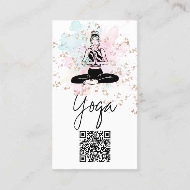 Tarjeta De Visita *~* QR AP33 Arcoiris Espiritual Chakra Yoga (Anverso)