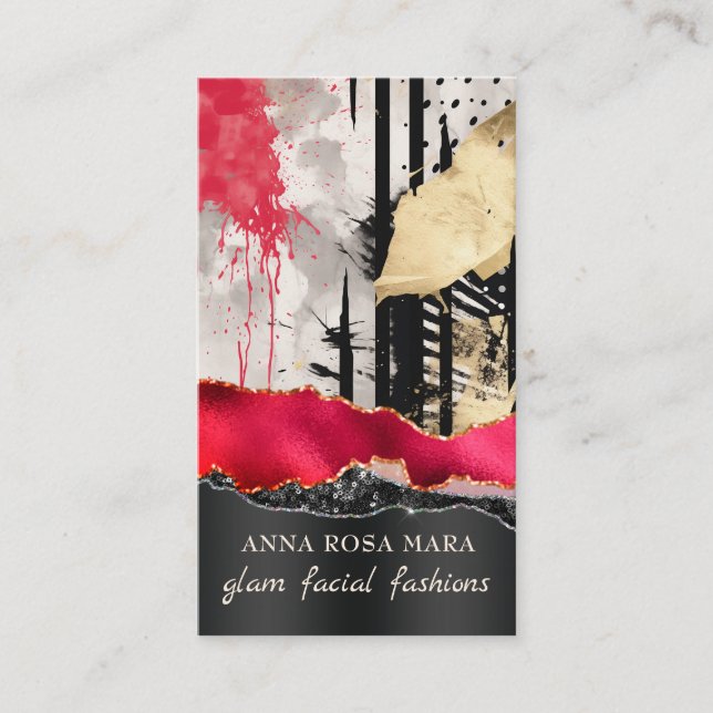 Tarjeta De Visita *~* QR AP5 Glam Punk Luxe 3  Fashion Bold Beauty  (Anverso)