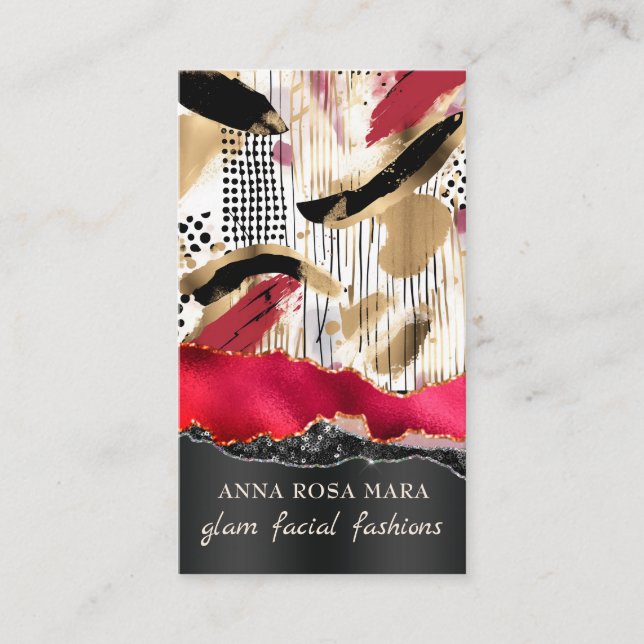 Tarjeta De Visita *~* QR AP5 Glam Punk Luxe 8 Fashion Bold Beauty  (Anverso)