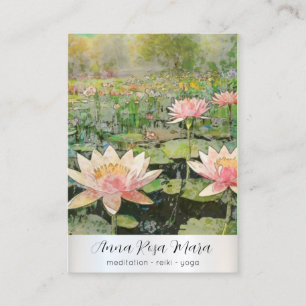 Tarjeta De Visita *~* QR Art Lotus Water Lily Nature Flower AP67