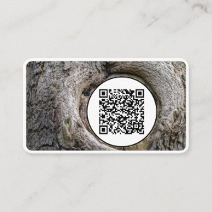 Tarjeta De Visita QR-Code 100% estilo de madera orgánica natural sob
