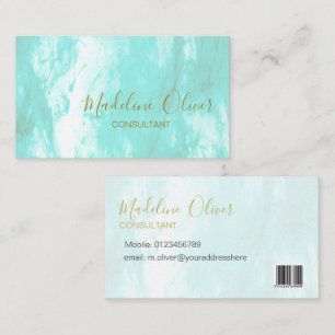 Tarjeta De Visita QR Code Blue Aqua acuarela moderna acuarela