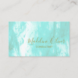 Tarjeta De Visita QR Code Blue Aqua acuarela moderna acuarela