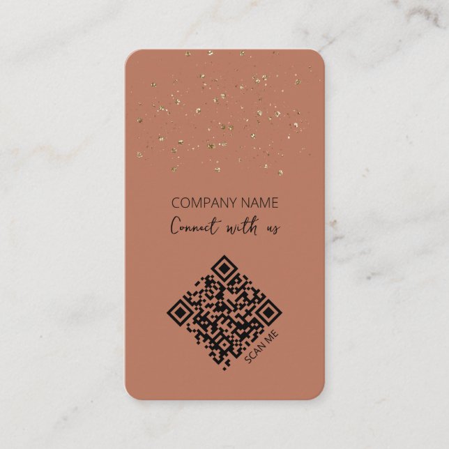 Tarjeta De Visita QR Code Boho se conecta con nosotros (Anverso)