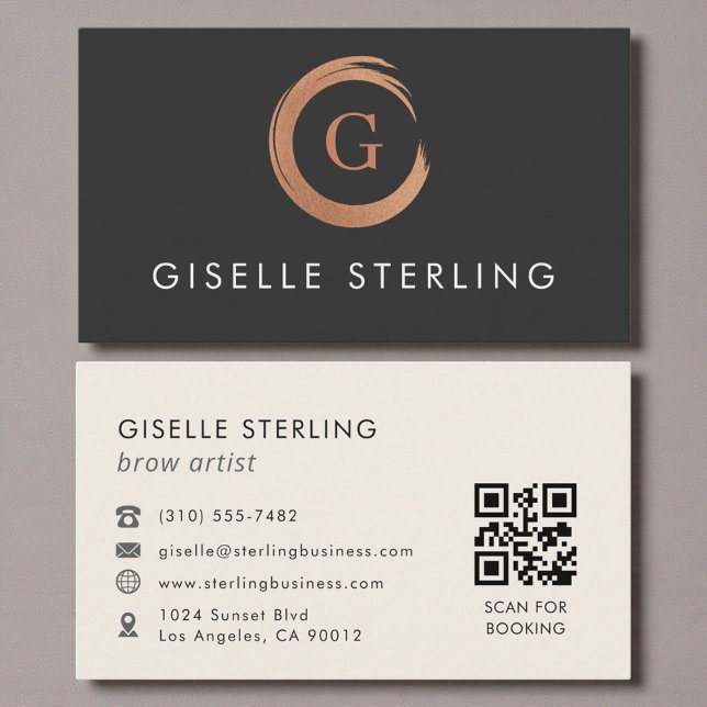 Tarjeta De Visita QR Code Brow Artist Modern Minimalist (Subido por el creador)