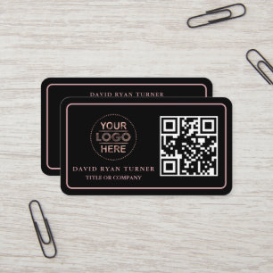 Tarjeta De Visita QR Code Business Logo Gold Profesional
