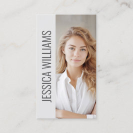 Tarjeta De Visita QR Code Business Logo Modern Professional Gray