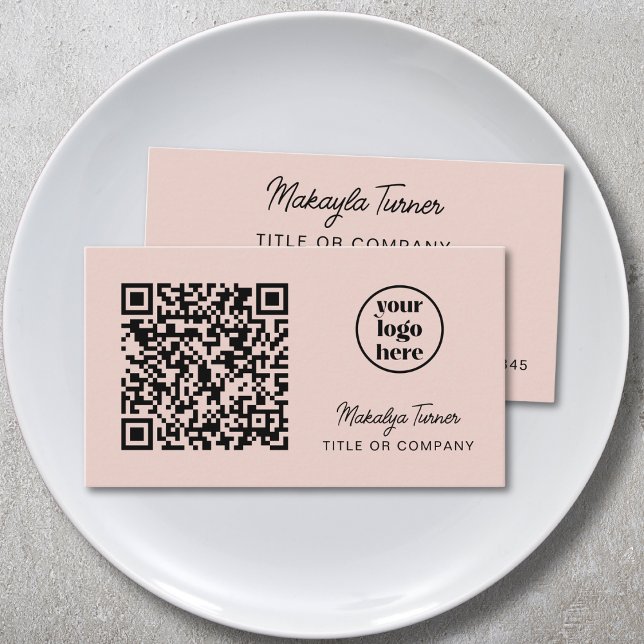 Tarjeta De Visita QR Code Business Logo Modern Professional Pink (Subido por el creador)