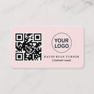 Tarjeta De Visita QR Code Business Logo Pink Rubor Professional