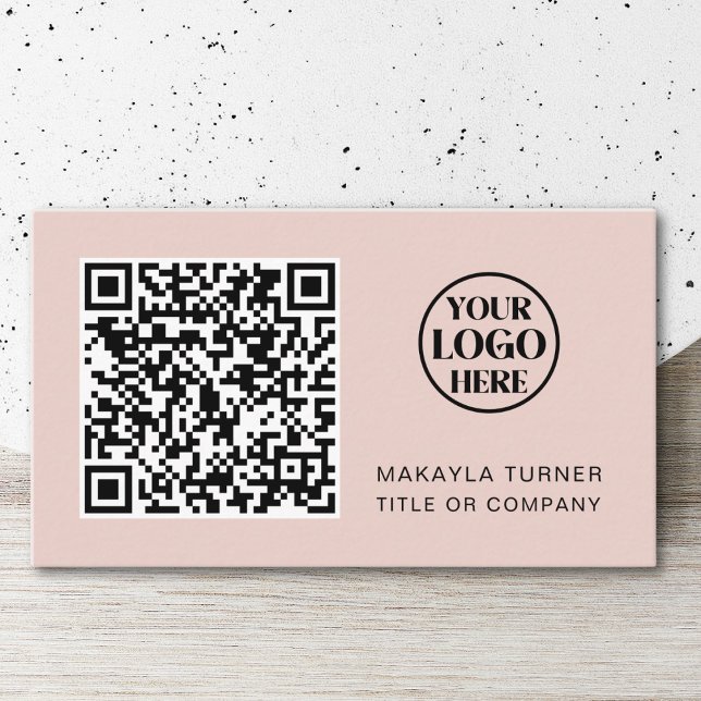 Tarjeta De Visita QR Code Business Logo Rubor Pink Professional (Subido por el creador)