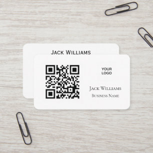 Tarjeta De Visita QR Code Business Logo Simple Profesional Moderno