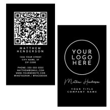 QR Code Business Logo Sleek Black Professional