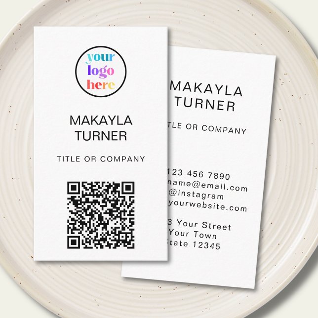 Tarjeta De Visita QR Code Business Professional Logo Business Card (Subido por el creador)