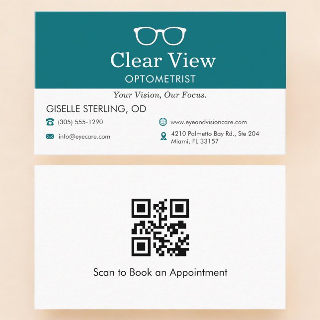 Tarjeta De Visita QR Code Eye Doctor Optometrist Office Glasses Icon (Subido por el creador)