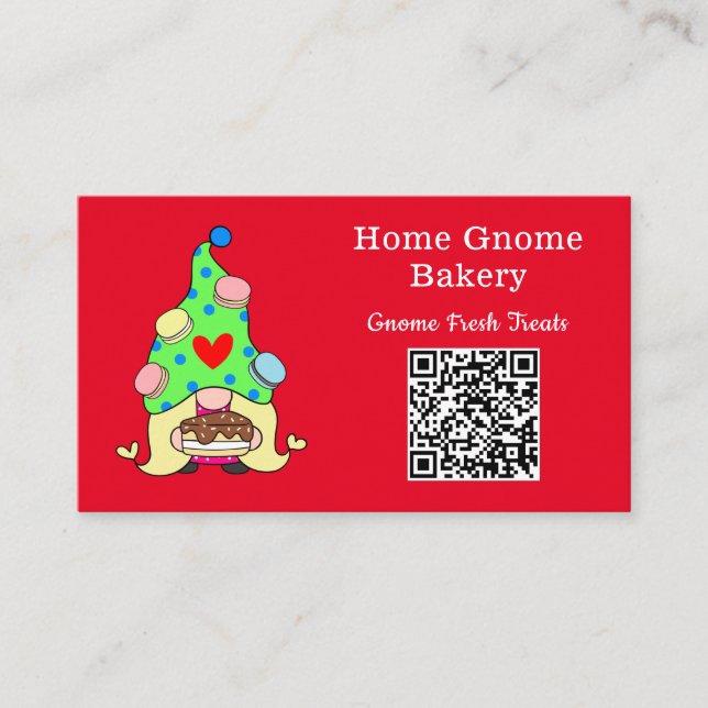 Tarjeta De Visita QR Code Gnome Hometown Bakerloo Rojo (Anverso)