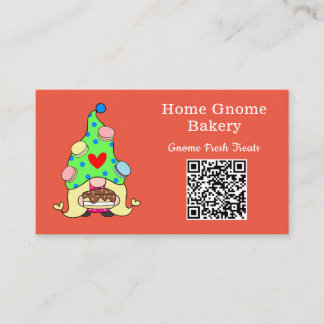 Tarjeta De Visita QR Code Gnome Hometown Bakery Naranja