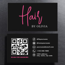 QR Code Hair Stylist Typography Moderno
