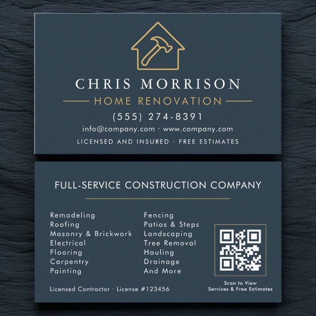 Tarjeta De Visita QR Code Home Renovation Repair  (Subido por el creador)