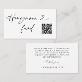 Tarjeta De Visita QR Code Honeymoon Request Wedding Enclosure Card