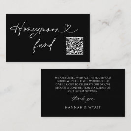 Tarjeta De Visita QR Code Honeymoon Request Wedding Enclosure Card